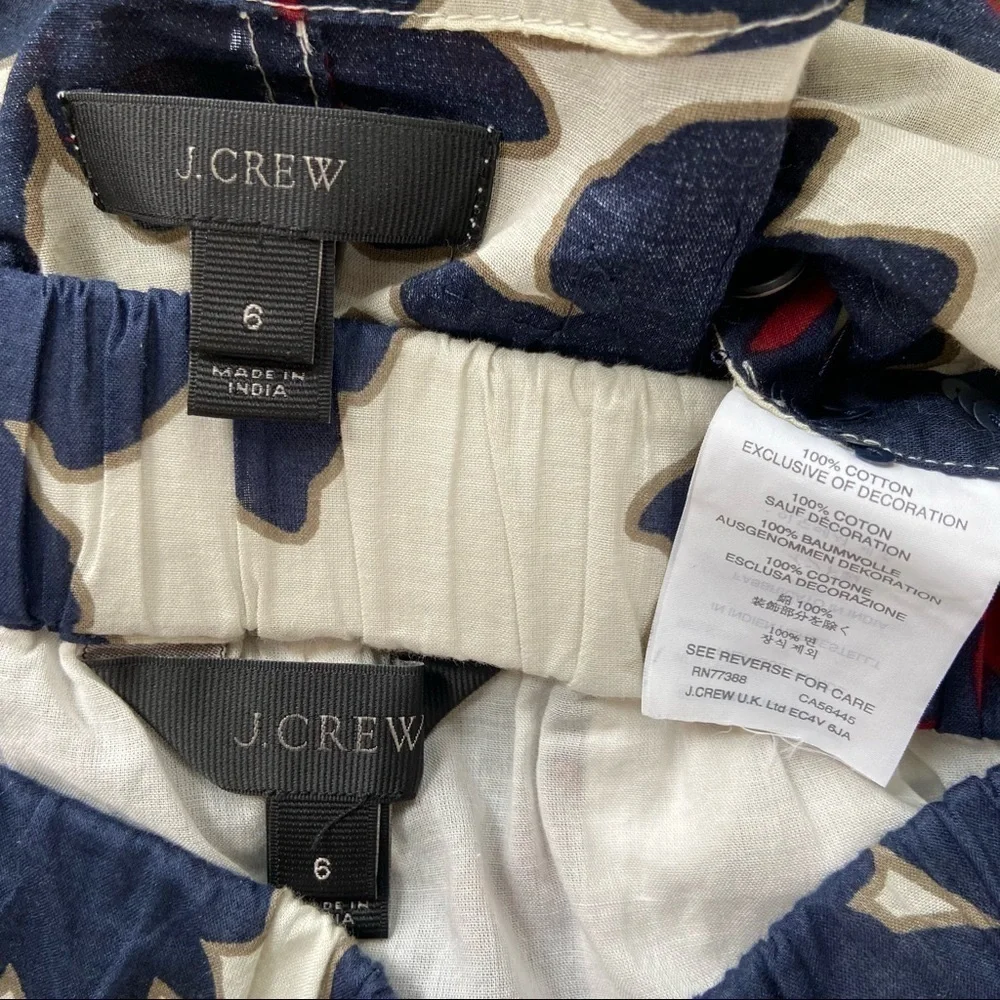 J.Crew 2 piece cotton voile sequin firework sleeveless top + pull on jogger